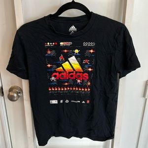 Adidas Black With Gaming Design Youth Boys Size M (10/12) Short Sleeved T-Shirt